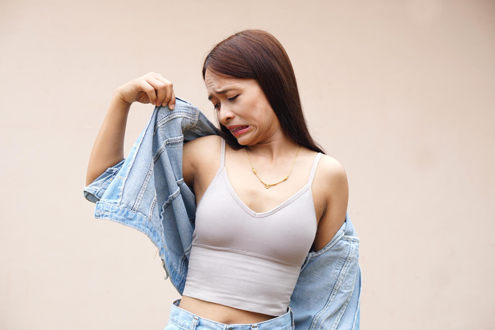 femme qui transpire