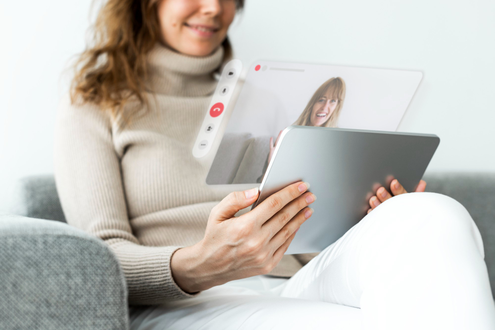 une femme sur un site de rencontre
