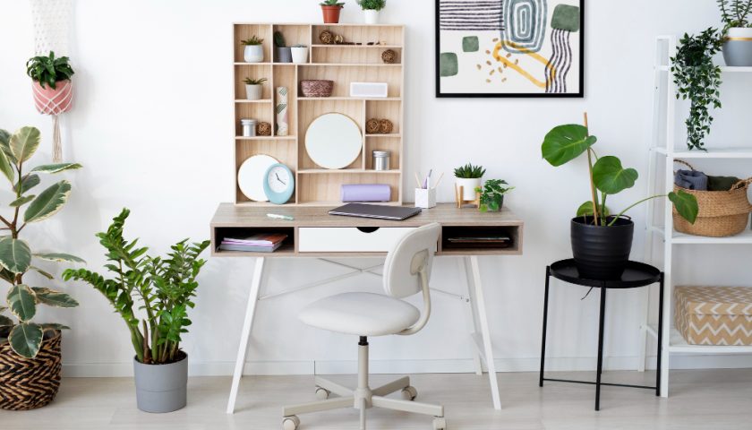 bureau blanc décoré