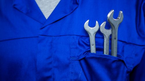 veste de chantier avec outils