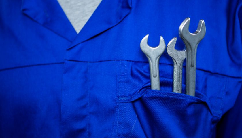 veste de chantier avec outils