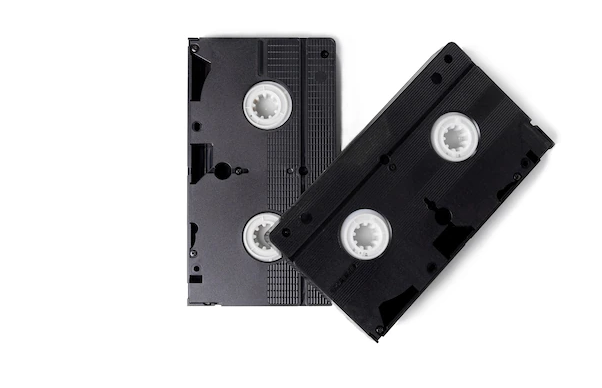 cassette vhs sur fond blanc