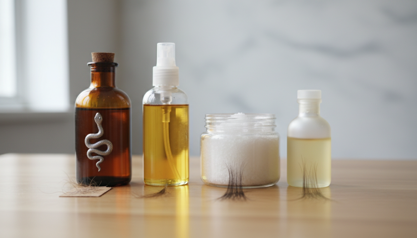 découvrez l'efficacité de l'huile de serpent comparée aux autres huiles capillaires pour nourrir, réparer et sublimer vos cheveux.